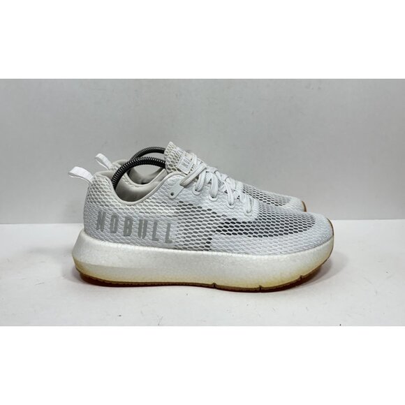 Nobull Drive Mesh Mens Size 9 White Gum Sole Shoes Sneakers - Picture 1 of 8